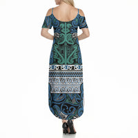 Aotearoa Iwi Ngati Mutunga Summer Maxi Dress Maori Wharenui House Tribal Pattern LT9 - Polynesian Pride