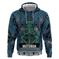 Aotearoa Iwi Ngati Mutunga Zip Hoodie Maori Wharenui House Tribal Pattern LT9 Pullover Hoodie Ocean Blue - Polynesian Pride