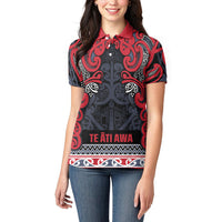 Aotearoa Iwi Te ati Awa Women Polo Shirt Maori Wharenui House Tribal Pattern LT9 - Polynesian Pride