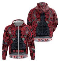 Aotearoa Iwi Te ati Awa Zip Hoodie Maori Wharenui House Tribal Pattern LT9 - Polynesian Pride
