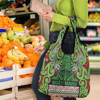 Aotearoa Iwi Ngati Maru Hauraki Grocery Bag Maori Wharenui House Tribal Pattern LT9 - Polynesian Pride