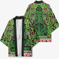 Aotearoa Iwi Ngati Maru Hauraki Kimono Maori Wharenui House Tribal Pattern LT9 - Polynesian Pride