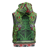 Aotearoa Iwi Ngati Maru Hauraki Sleeveless Hoodie Maori Wharenui House Tribal Pattern LT9 - Polynesian Pride