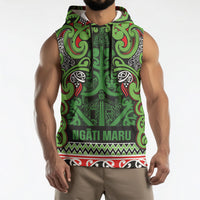 Aotearoa Iwi Ngati Maru Hauraki Sleeveless Hoodie Maori Wharenui House Tribal Pattern LT9 - Polynesian Pride
