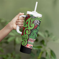 Aotearoa Iwi Ngati Maru Hauraki Tumbler With Handle Maori Wharenui House Tribal Pattern LT9 - Polynesian Pride
