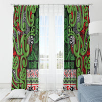 Aotearoa Iwi Ngati Maru Hauraki Window Curtain Maori Wharenui House Tribal Pattern LT9 - Polynesian Pride