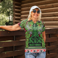 Aotearoa Iwi Ngati Maru Hauraki Women Polo Shirt Maori Wharenui House Tribal Pattern LT9 - Polynesian Pride
