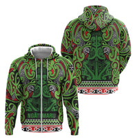 Aotearoa Iwi Ngati Maru Hauraki Zip Hoodie Maori Wharenui House Tribal Pattern LT9 - Polynesian Pride