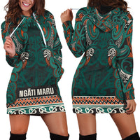 Aotearoa Iwi Ngāti Maru Taranaki Hoodie Dress Maori Wharenui House Tribal Pattern LT9 - Polynesian Pride
