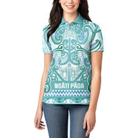 Aotearoa Iwi Ngati Paoa Women Polo Shirt Maori Wharenui House Tribal Pattern LT9 - Polynesian Pride