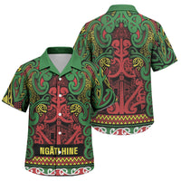 Aotearoa Iwi Ngati Hine Family Matching Tank Maxi Dress and Hawaiian Shirt Maori Wharenui House Tribal Pattern LT9 Son's Shirt Deep Green - Polynesian Pride