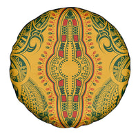 Africa Dashiki Spare Tire Cover African Tribal Art Mixed Polynesian Tattoo Gold Color Unique LT9 Gold - Polynesian Pride