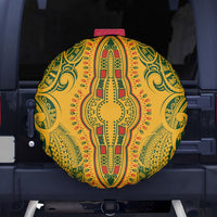 Africa Dashiki Spare Tire Cover African Tribal Art Mixed Polynesian Tattoo Gold Color Unique LT9 - Polynesian Pride