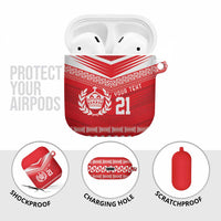 Custom Mate Ma'a Tonga Heritage AirPods Case Pacific Tribal Rugby Red Edition - Polynesian Pride