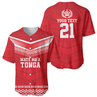 Custom Mate Ma'a Tonga Heritage Baseball Jersey Pacific Tribal Rugby Red Edition - Polynesian Pride