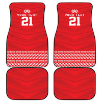 Custom Mate Ma'a Tonga Heritage Car Mats Pacific Tribal Rugby Red Edition - Polynesian Pride