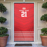 Custom Mate Ma'a Tonga Heritage Door Cover Pacific Tribal Rugby Red Edition - Polynesian Pride