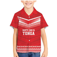 Custom Mate Ma'a Tonga Heritage Family Matching Mermaid Dress and Hawaiian Shirt Pacific Tribal Rugby Red Edition - Polynesian Pride