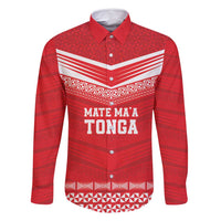 Custom Mate Ma'a Tonga Heritage Family Matching Off Shoulder Maxi Dress and Hawaiian Shirt Pacific Tribal Rugby Red Edition - Polynesian Pride