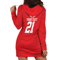 Custom Mate Ma'a Tonga Heritage Hoodie Dress Pacific Tribal Rugby Red Edition - Polynesian Pride
