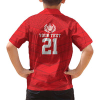 Custom Mate Ma'a Tonga Heritage Kid Hawaiian Shirt Pacific Tribal Rugby Red Edition - Polynesian Pride