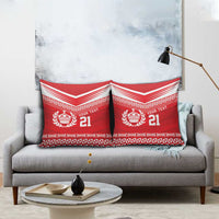 Custom Mate Ma'a Tonga Heritage Pillow Cover Pacific Tribal Rugby Red Edition - Polynesian Pride