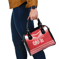 Custom Mate Ma'a Tonga Heritage Shoulder Handbag Pacific Tribal Rugby Red Edition - Polynesian Pride