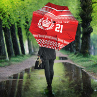 Custom Mate Ma'a Tonga Heritage Umbrella Pacific Tribal Rugby Red Edition - Polynesian Pride