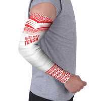 Custom Mate Ma'a Tonga Heritage Arm Sleeves Pacific Tribal Rugby White Edition - Polynesian Pride