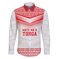 Custom Mate Ma'a Tonga Heritage Family Matching Off The Shoulder Long Sleeve Dress and Hawaiian Shirt Pacific Tribal Rugby White Edition - Polynesian Pride