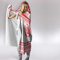 Custom Mate Ma'a Tonga Heritage Hooded Blanket Pacific Tribal Rugby White Edition - Polynesian Pride