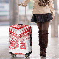 Custom Mate Ma'a Tonga Heritage Luggage Cover Pacific Tribal Rugby White Edition - Polynesian Pride