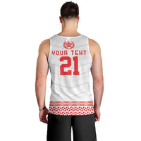 Custom Mate Ma'a Tonga Heritage Men Tank Top Pacific Tribal Rugby White Edition - Polynesian Pride