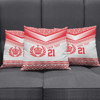 Custom Mate Ma'a Tonga Heritage Pillow Cover Pacific Tribal Rugby White Edition - Polynesian Pride