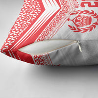 Custom Mate Ma'a Tonga Heritage Pillow Cover Pacific Tribal Rugby White Edition - Polynesian Pride