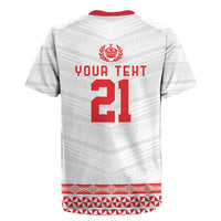Custom Mate Ma'a Tonga Heritage Rugby Jersey Pacific Tribal Rugby White Edition - Polynesian Pride