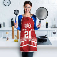 Custom Pacific Rugby Spirit Apron Tonga Ngatu Pride Red Edition - Polynesian Pride