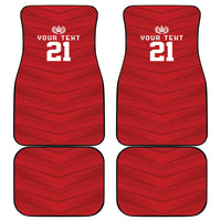 Custom Pacific Rugby Spirit Car Mats Tonga Ngatu Pride Red Edition - Polynesian Pride
