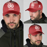 Custom Pacific Rugby Spirit Classic Cap Tonga Ngatu Pride Red Edition - Polynesian Pride