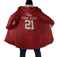 Custom Pacific Rugby Spirit Cloak Tonga Ngatu Pride Red Edition - Polynesian Pride