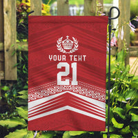 Custom Pacific Rugby Spirit Garden Flag Tonga Ngatu Pride Red Edition - Polynesian Pride