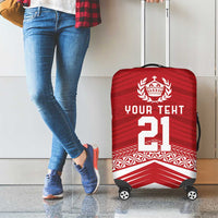 Custom Pacific Rugby Spirit Luggage Cover Tonga Ngatu Pride Red Edition - Polynesian Pride