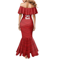 Custom Pacific Rugby Spirit Mermaid Dress Tonga Ngatu Pride Red Edition - Polynesian Pride