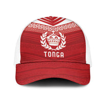 Pacific Rugby Spirit Mesh Trucker Cap Tonga Ngatu Pride Red Edition - Polynesian Pride