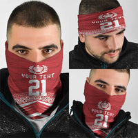 Custom Pacific Rugby Spirit Neck Gaiter Tonga Ngatu Pride Red Edition - Polynesian Pride