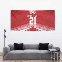 Custom Pacific Rugby Spirit Tapestry Tonga Ngatu Pride Red Edition - Polynesian Pride