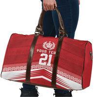 Custom Pacific Rugby Spirit Travel Bag Tonga Ngatu Pride Red Edition - Polynesian Pride