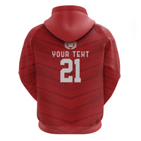 Custom Pacific Rugby Spirit Zip Hoodie Tonga Ngatu Pride Red Edition - Polynesian Pride