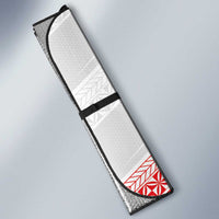 Custom Pacific Rugby Spirit Auto Sun Shade Tonga Ngatu Pride White Edition - Polynesian Pride