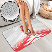 Custom Pacific Rugby Spirit Bathroom Set Tonga Ngatu Pride White Edition - Polynesian Pride